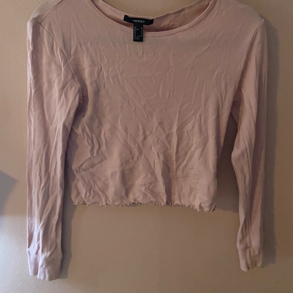 pink cropped long sleeve